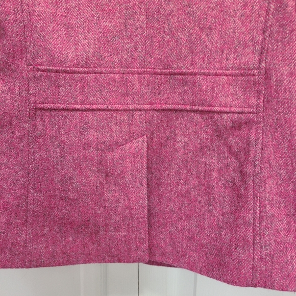 Talbots Pink Tweed‎ Blazer Gold Buttons Size 4 Career Wool Blend - Picture 9 of 14